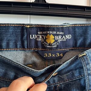 Lucky Brand Men's 329 Classic Straight Dark Blue Denim Jeans 33x34